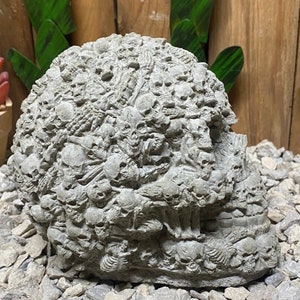 Concrete skull statue, skull of bones