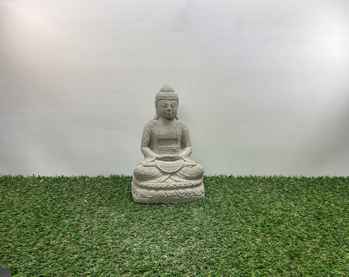 Buddha concrete statue, 10” tall zen home decor