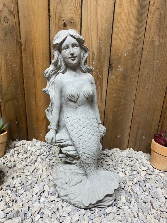 12 Mermaid Concrete Statue, Indoor/ Outdoor Home Decor Free Shipping Made in  the USA -  Canada