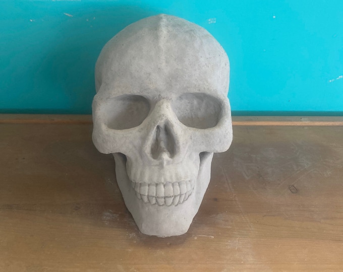 Skull concrete statue, Halloween decoration