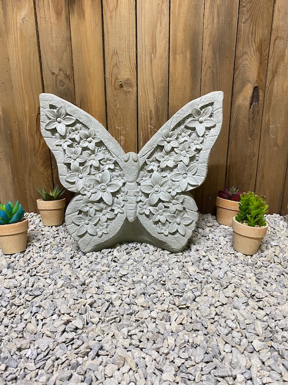 Large 24lbs Butterfly Concrete Statue Indoor/ Outdoor Statue Etsy