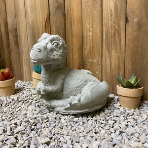 T-Rex in egg Concrete Statuary, dinosaur statue, indoor/ outdoor concrete statue