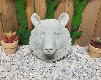 Hanging bear face concrete statue indoor/ outdoor home decor