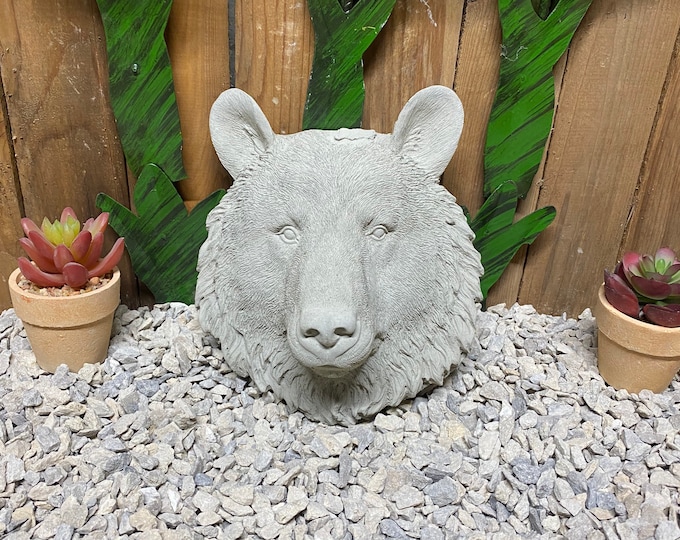 Hanging bear face concrete statue indoor/ outdoor home decor