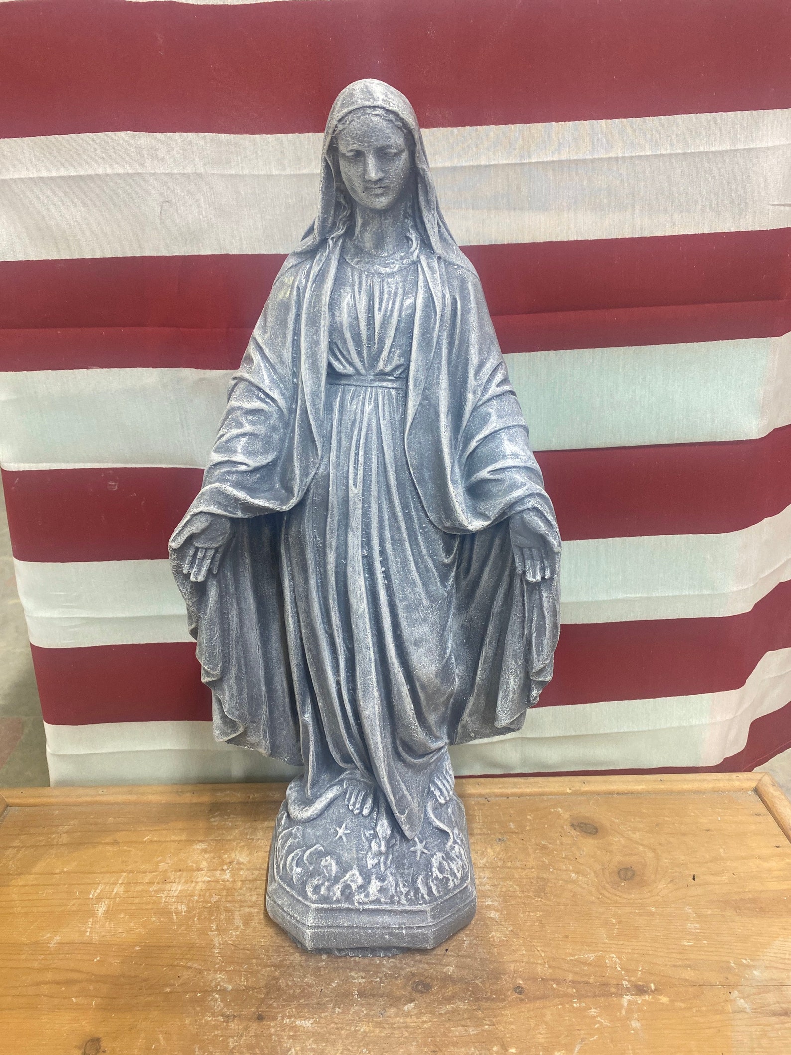 Virgin Mary Concrete Statuary Etsy
