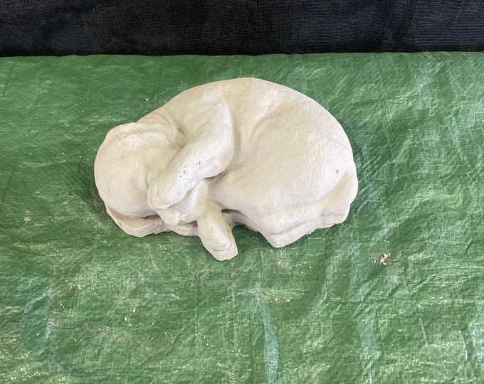 Dog memorial, Sleeping puppy, concrete dog statue, garden decor