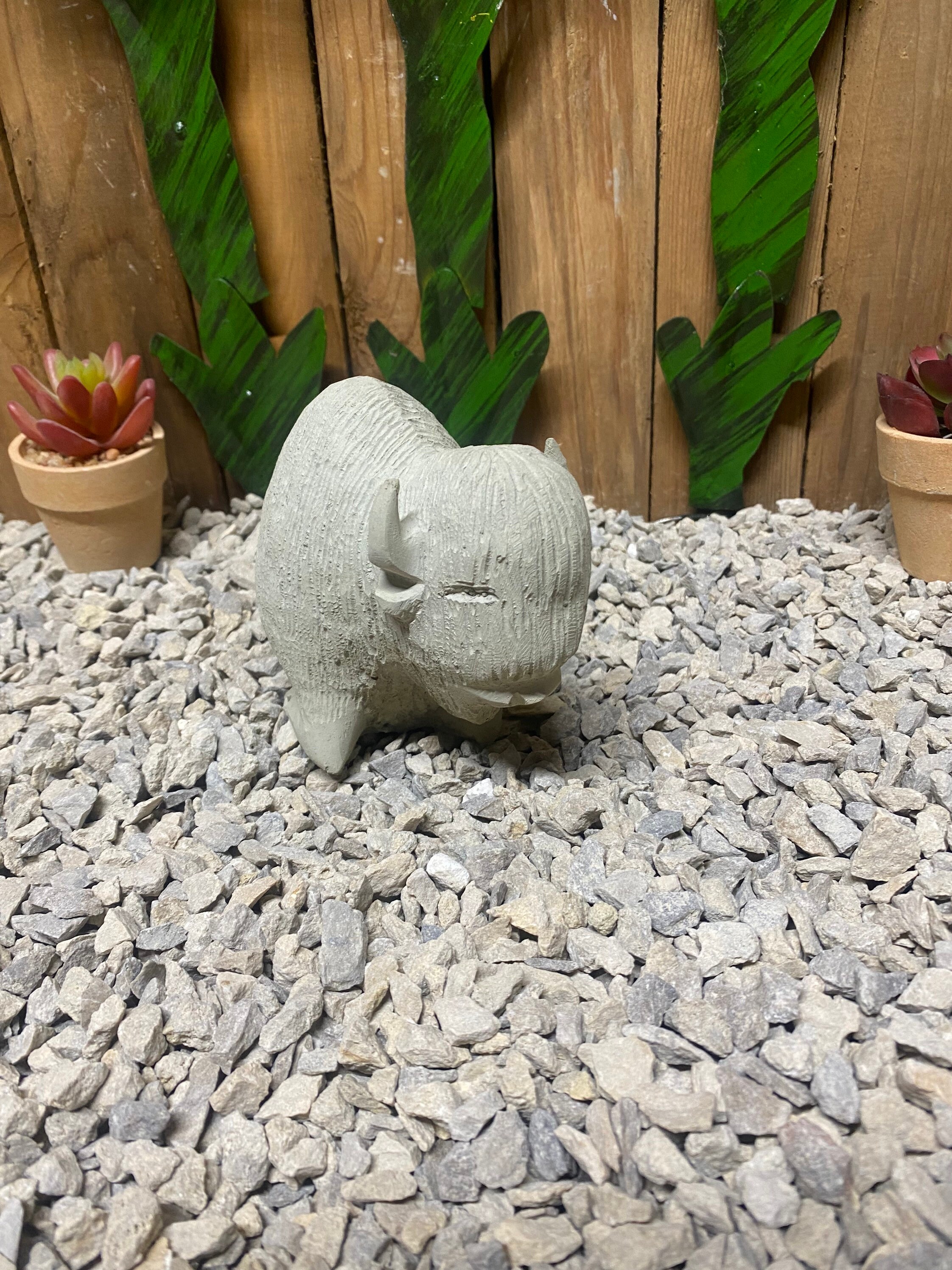 Buffalo concrete statue
