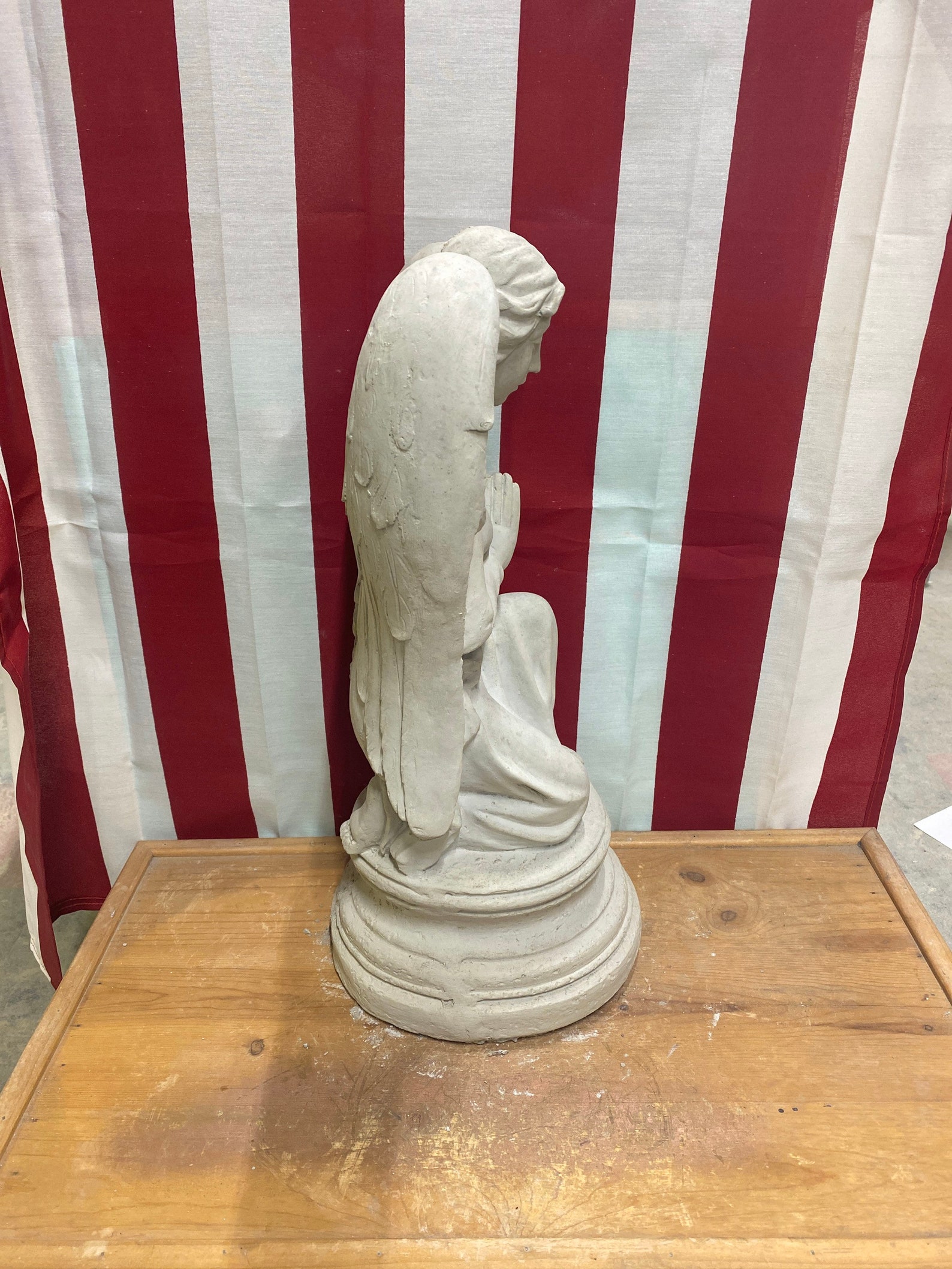 Praying angel on pedestal concrete statue Etsy