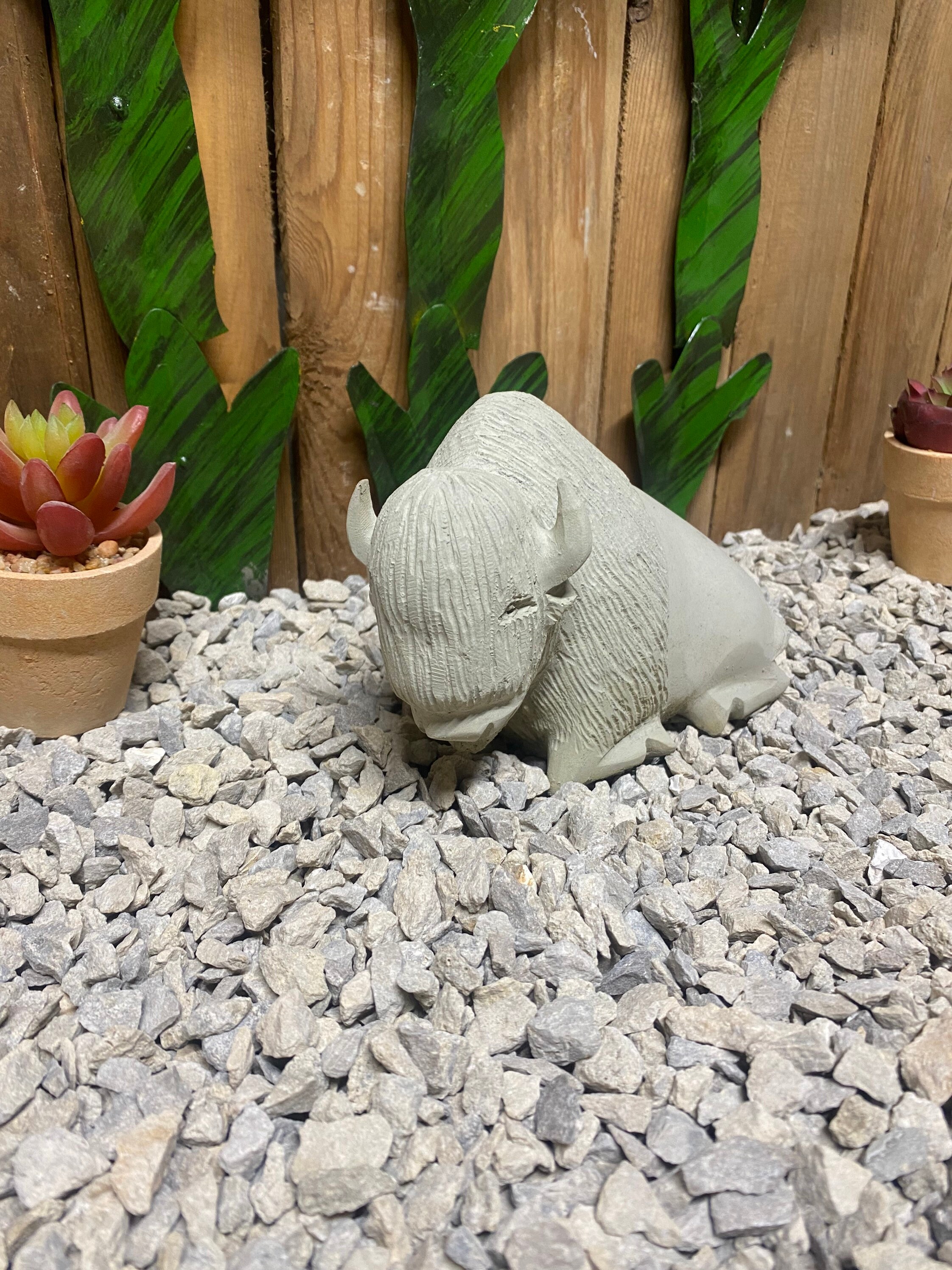 Buffalo concrete statue