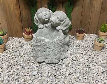Puppy dog planter concrete statue