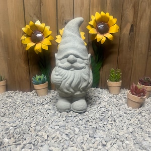 13” standing gnome concrete statue