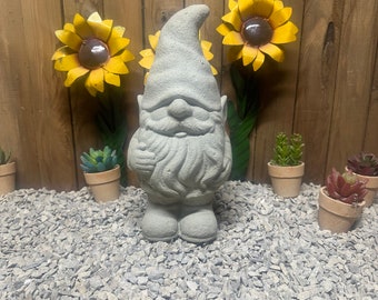 13” standing gnome concrete statue