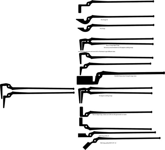 Blacksmith Tongs Drawing