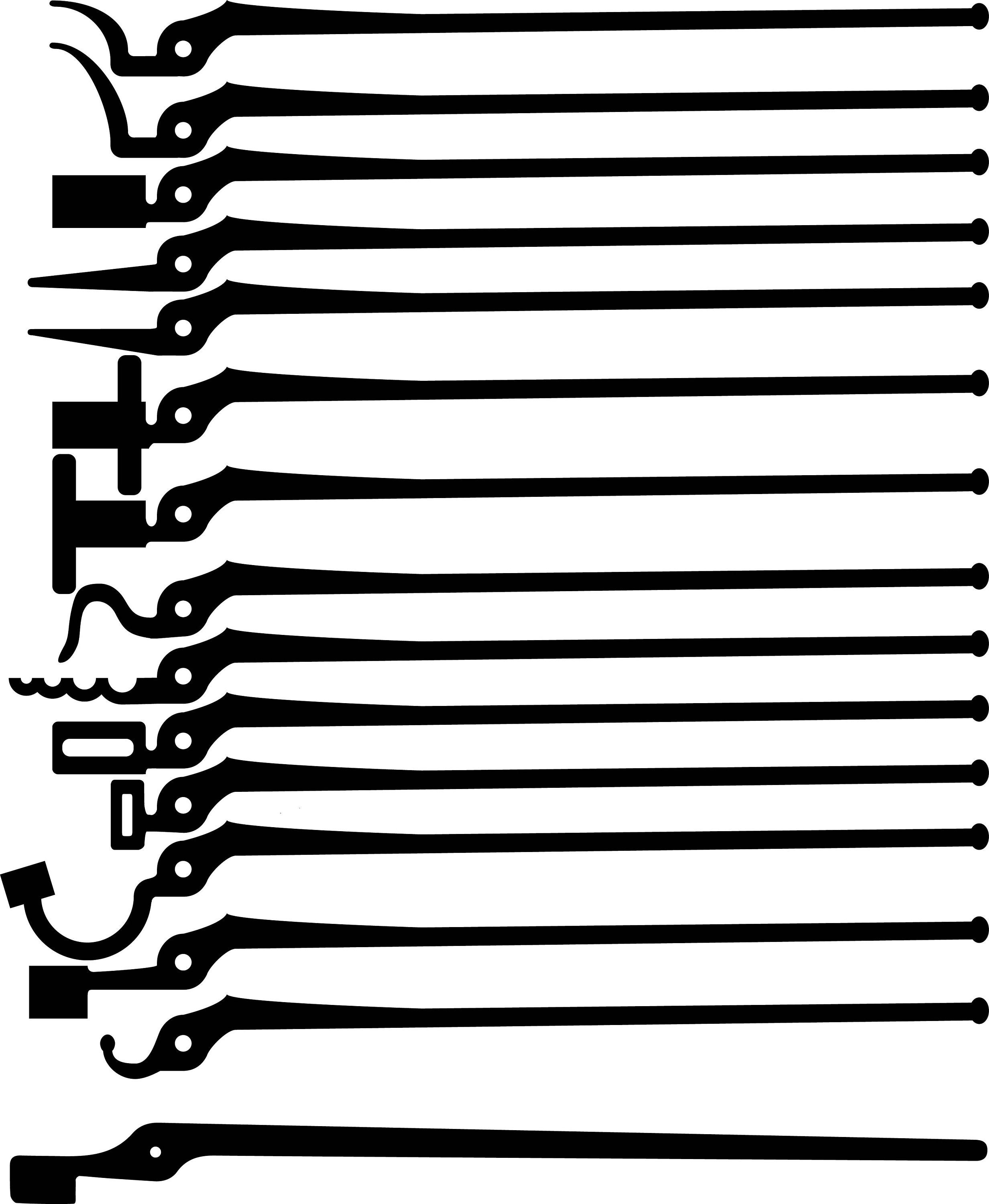 Full Deluxe Set Blacksmith Tongs, digital File Only, DXF for CNC