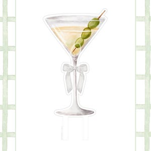 Adorno para tarta de Martini: acrílico de lujo, decoración para fiesta de cumpleaños de adultos