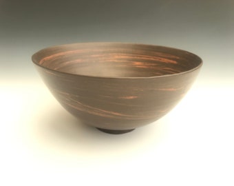 Ceramic Agateware Burnished Ornamental Bowl