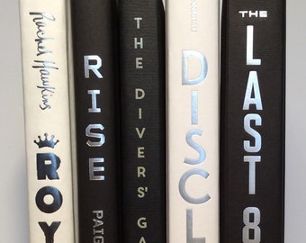 Black and White Books: Luxe Hardcover Bookcase Decor