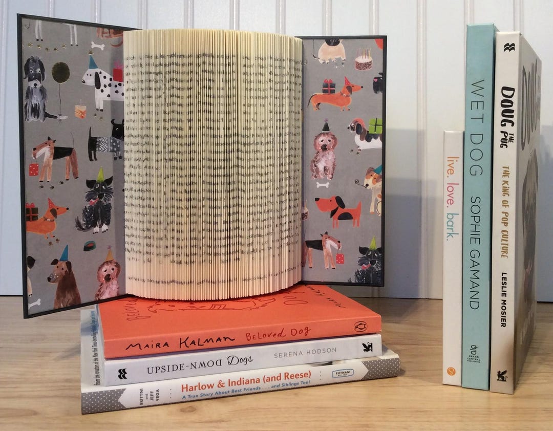 Dog Book Decor Set: Altered Book Sculpture, Veterinarian Office Staging ...