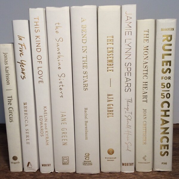 White Decorative Books - Etsy