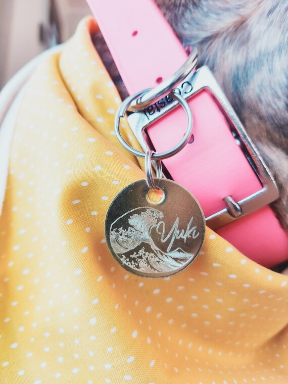 Custom Dog Tag Personalized Dog Tag Gold Brass Pet Name Etsy