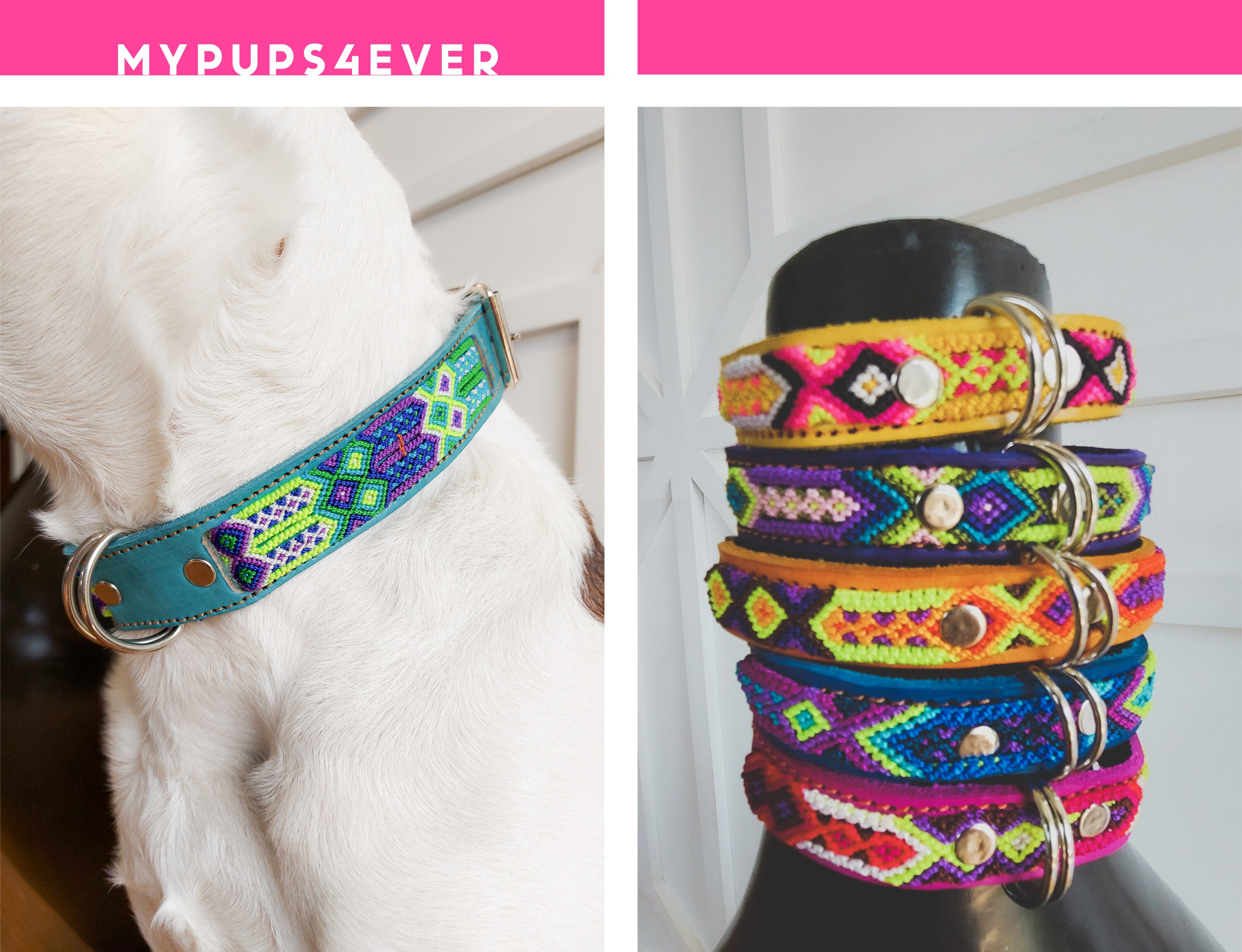 Dog collar / handmade Genuine leather dog collar / Mexican dog Etsy