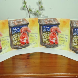 Chaque bon et parfait cadeau 4 cartes Cartes écureuil roux Ecriture biblique verset Encouragement Anniversaire Religieux chrétien Carte Pensez à vous