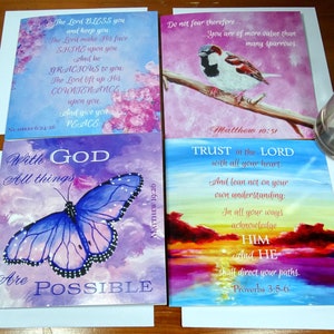 Christliche Bibel-Vers-Glaubens-Karten-Set mit 4 Einzigartigen Schriftstellen Karten für jeden Anlass, die an Sie denken, Ermutigung, und religiöse Karten