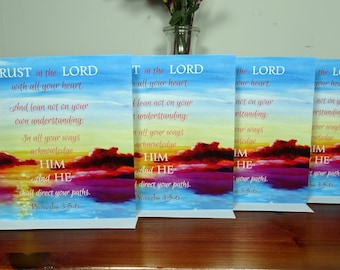 Proverbes 3:5-6, cartes bibliques, coffret cadeau d'encouragement aux chrétiens