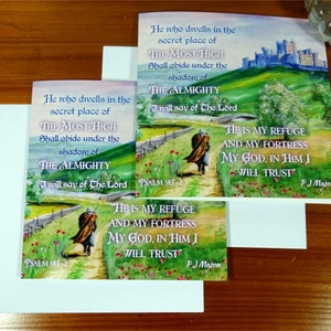 Tarjetas del Salmo 91 Tarjetas con versículos bíblicos Tarjetas de aliento Tarjetas cristianas Tarjeta de felicitación cristiana Cumpleaños Pensando en ti Mejórate