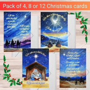 Biglietti di Natale con versetti della Bibbia Biglietti di Natale con versetti della Bibbia religiosa Canti natalizi Biglietti di Natale con opere d'arte originali e uniche