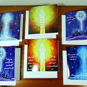 Christelijke kerstkaarten Bijbelteksten Kerstkaarten Religieus geloof Christelijke kerstkaarten Set van 6 kerstboodschapkaarten