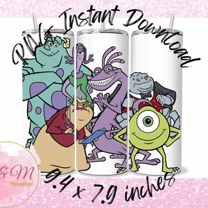 DIGITAL 20oz Monster Inc Sublimation Wrap PNG