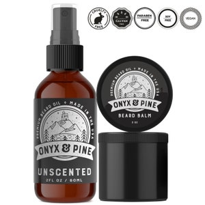 Premium Beard Oil and Balm Set by Onyx & Pine - (5 Unique Scents, 2 oz) - Proudly Hand-Crafted in the U.S.A.