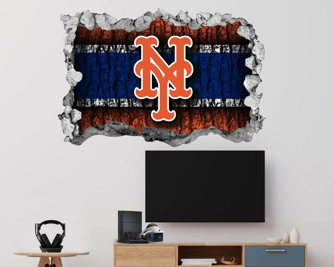New York Mets Sticker Wall Decor3D DesignVinyl Home Etsy