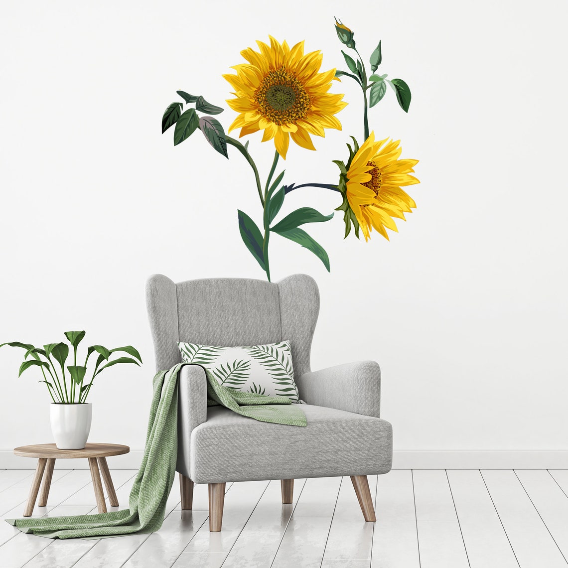 Sunflower Sticker Wall Decal3D Designs Vinyl Home Etsy
