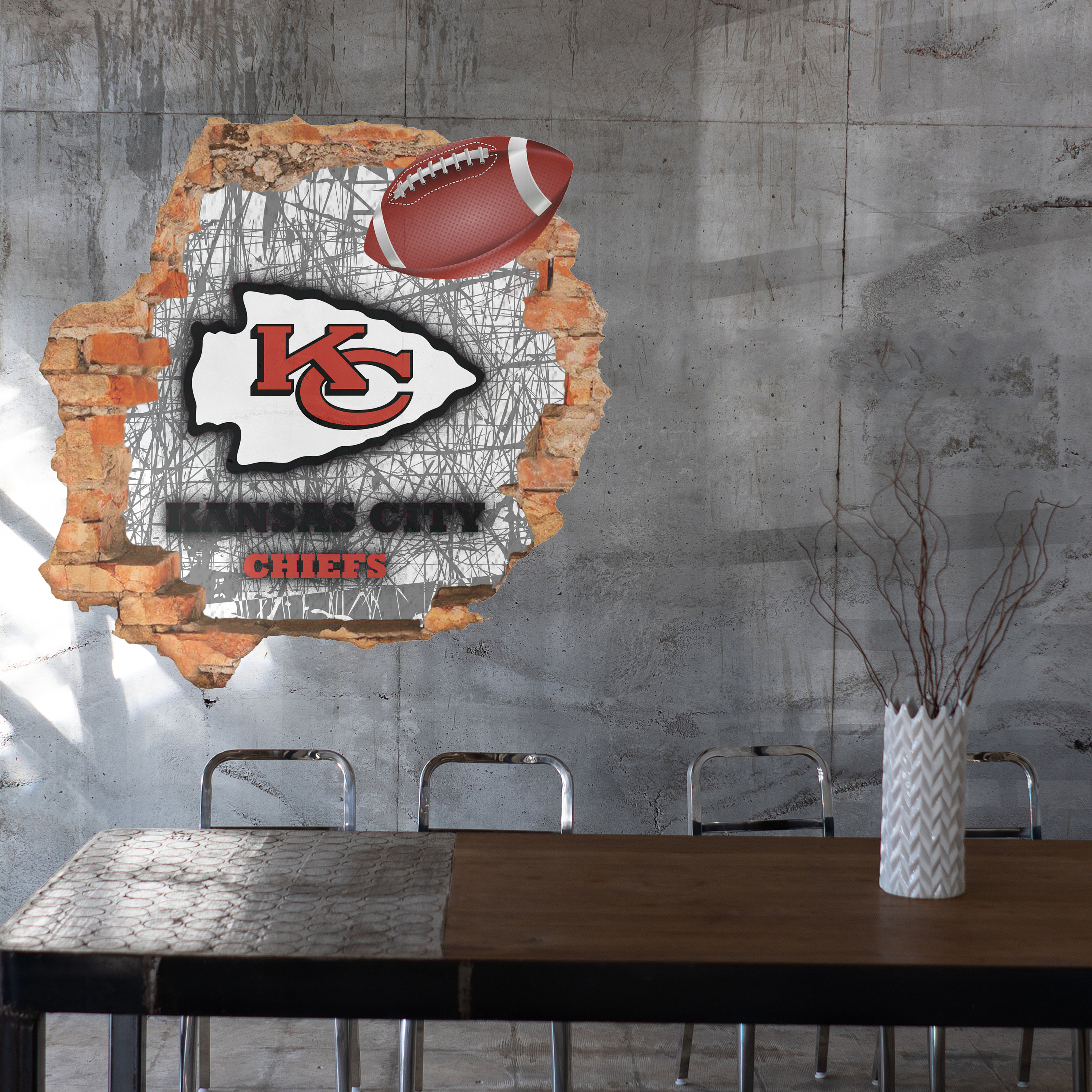 Kansas City Chiefs Wall Decor Decal3D DesignVinyl Home Etsy