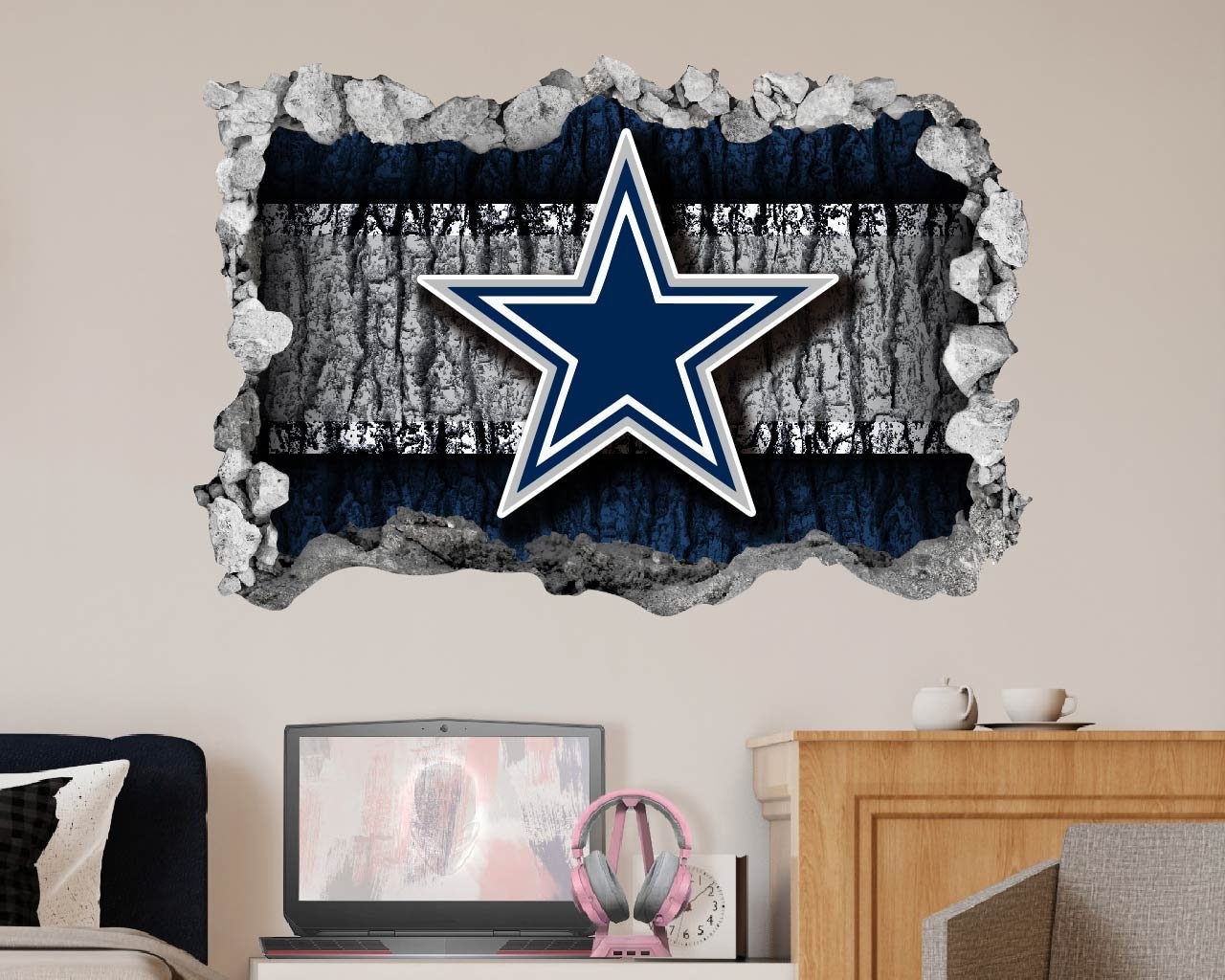 Dallas Cowboys Wall Decor Decal3D DesignVinyl Home Etsy