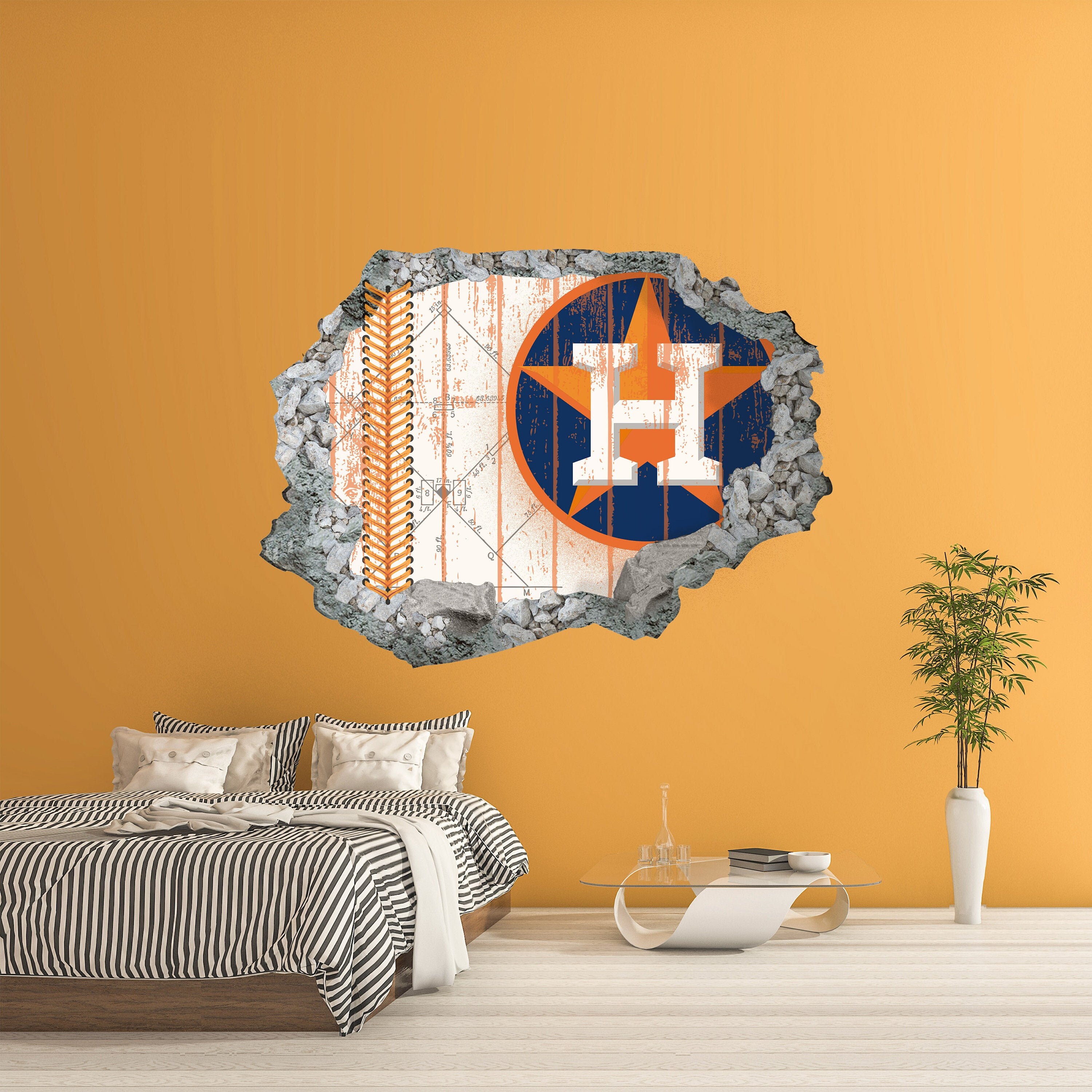 Houston Astros Sticker Wall Decor3D DesignVinyl Home Etsy