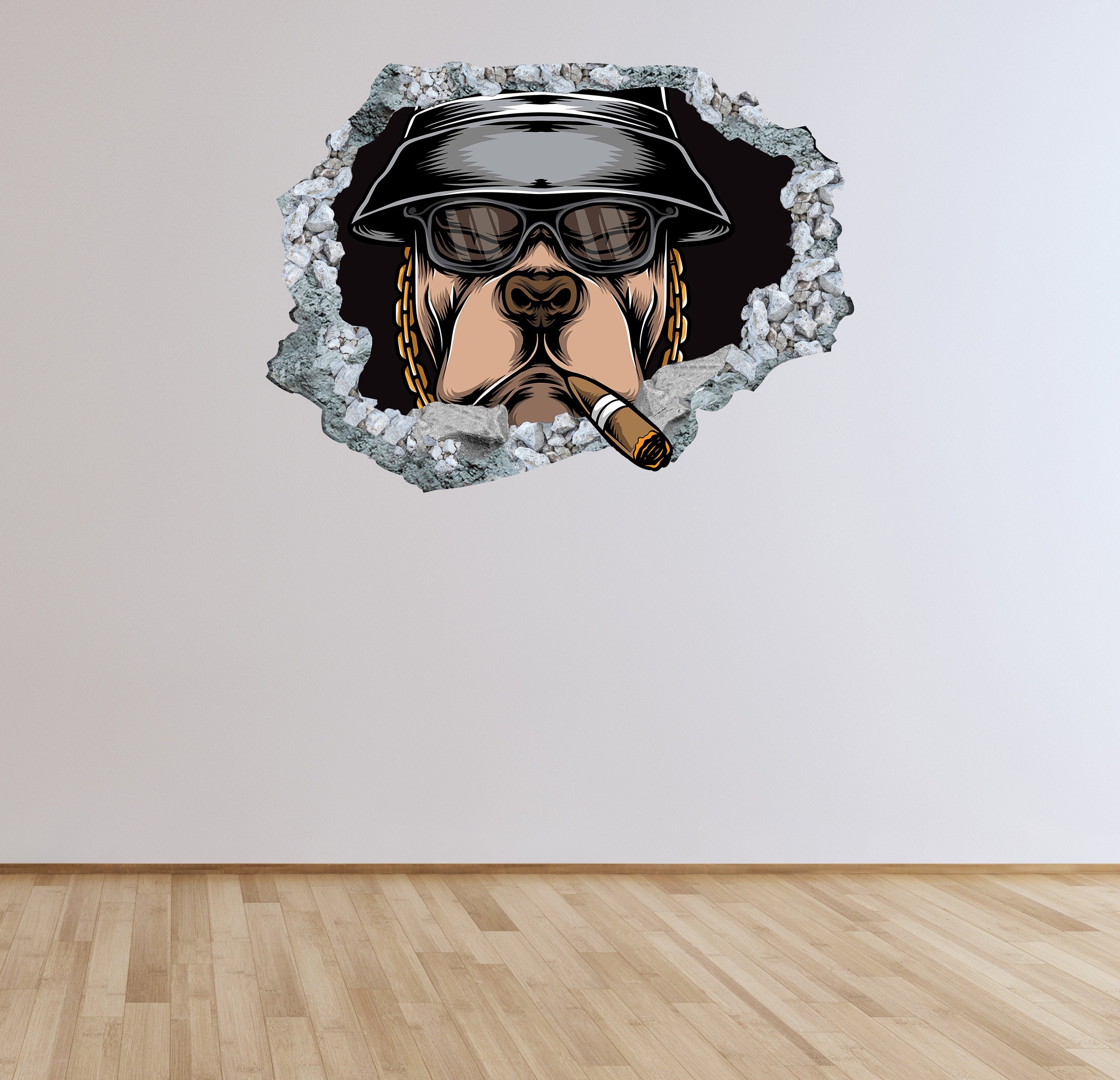 Dog Sticker wall Decor3D DesignVinyl DecorMural ArtBroken Etsy