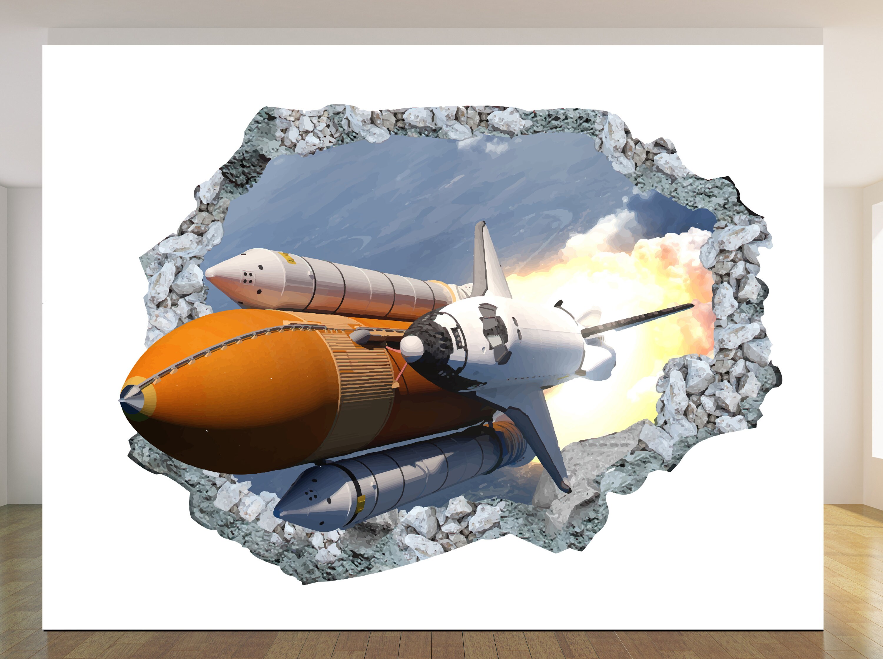 Rocket Wall Decor Sticker3D Stickers Vinyl Home Decor Mural Etsy