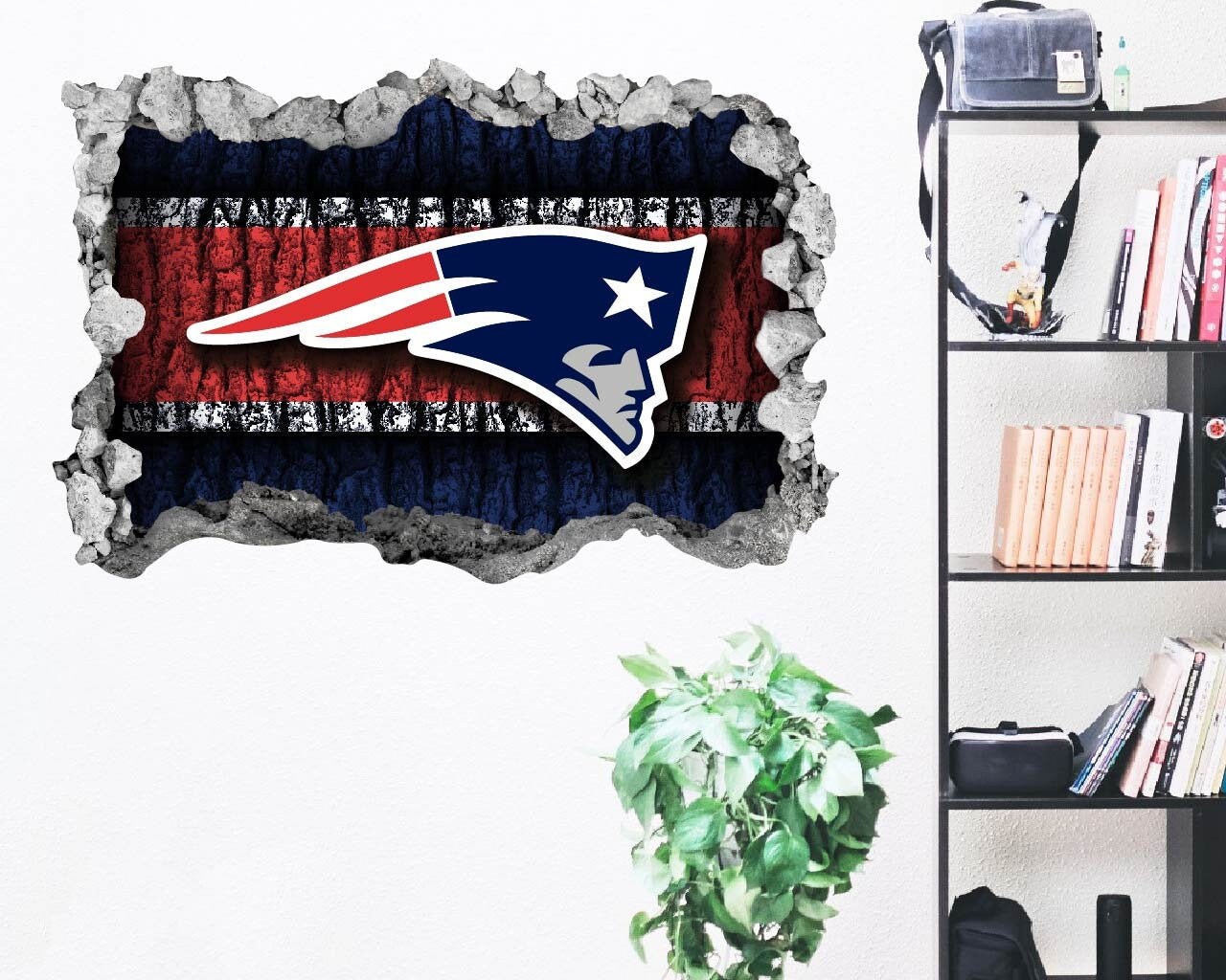 New England Patriots Sticker Wall Decor3D DesignVinyl Home Etsy