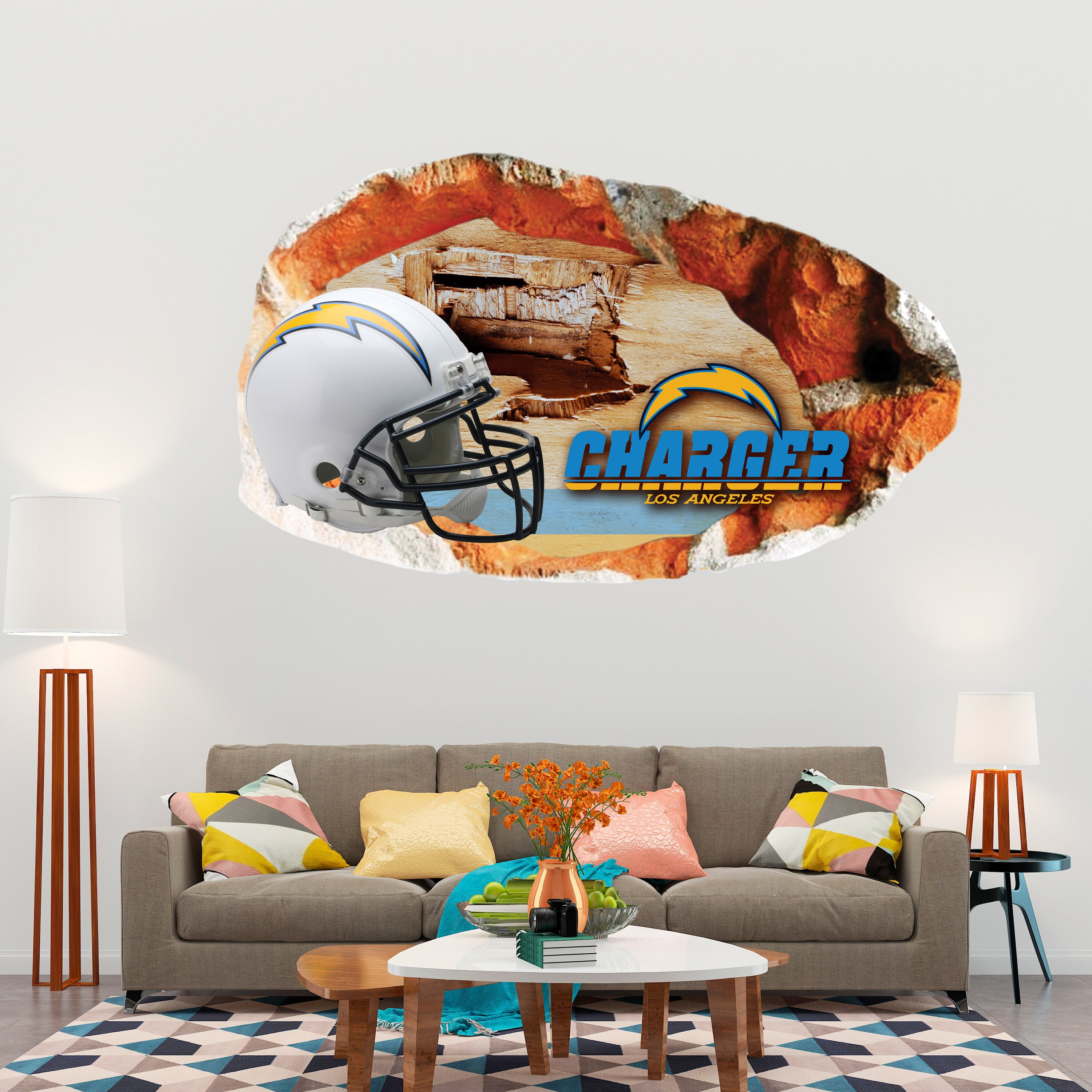 Los Angeles Chargers Sticker Wall Decor3D DesignVinyl Home Etsy