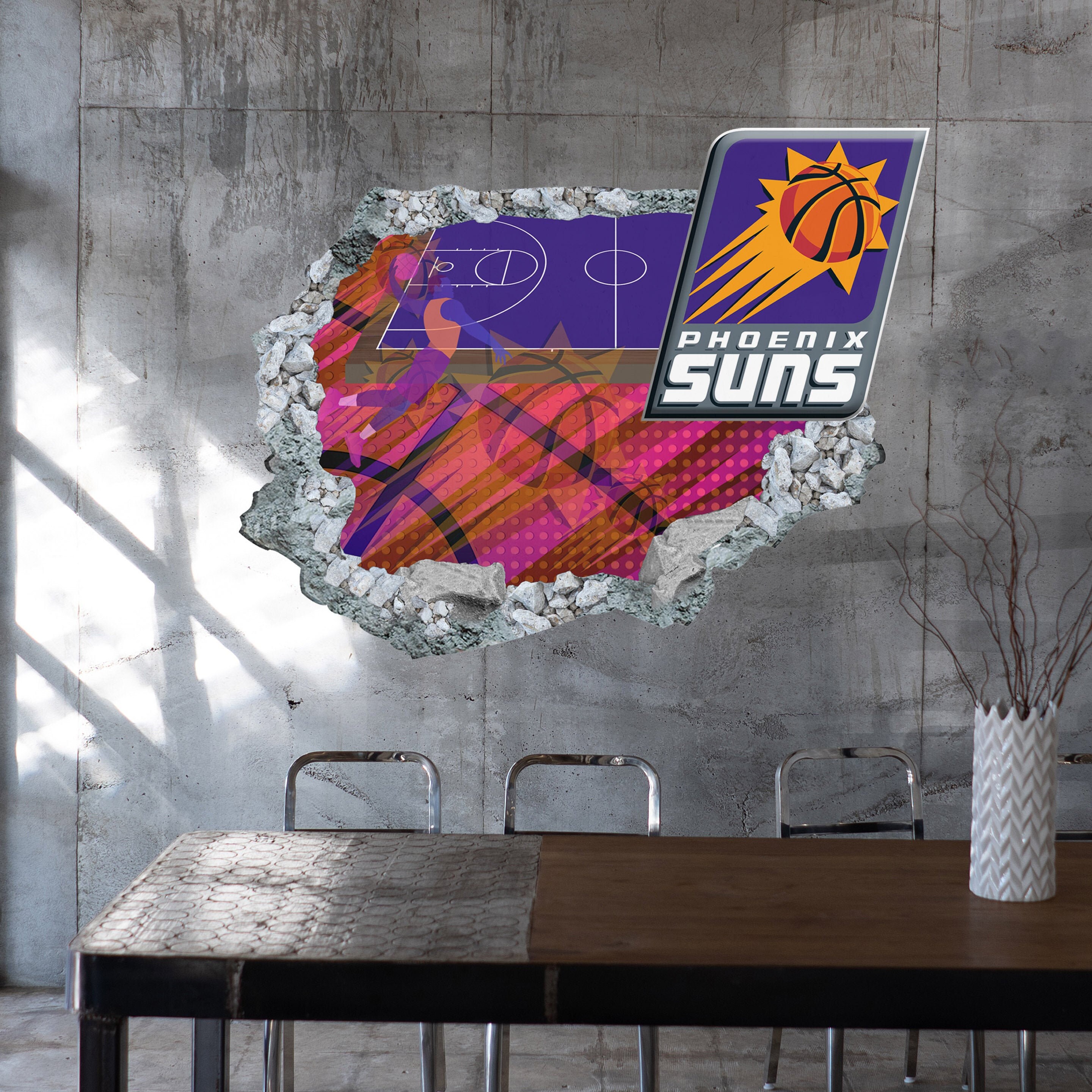 Phoenix Suns Sticker Wall Decor3D DesignVinyl Home Etsy