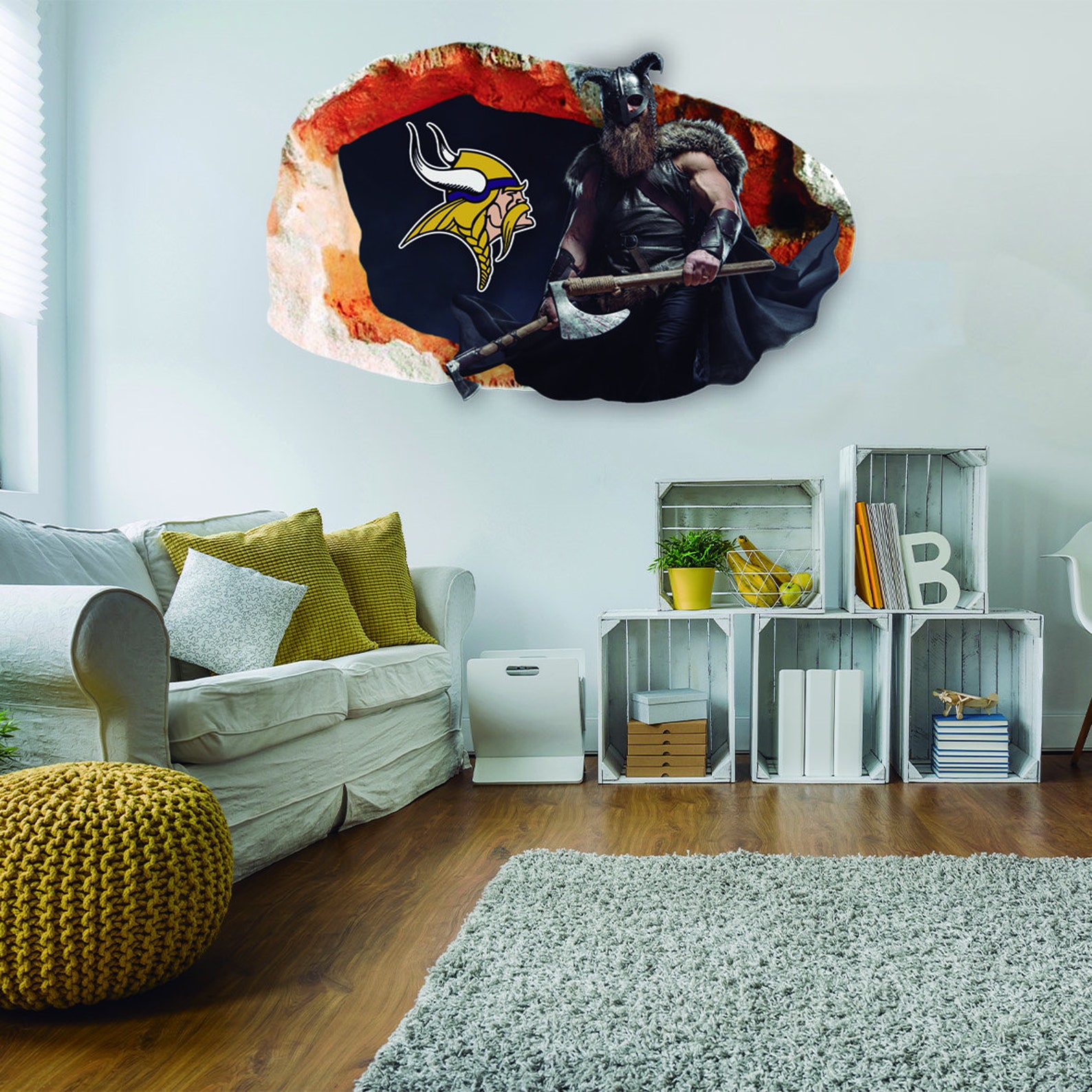 Minnesota Vikings Sticker Wall Decor3D StickersVinyl Home Etsy