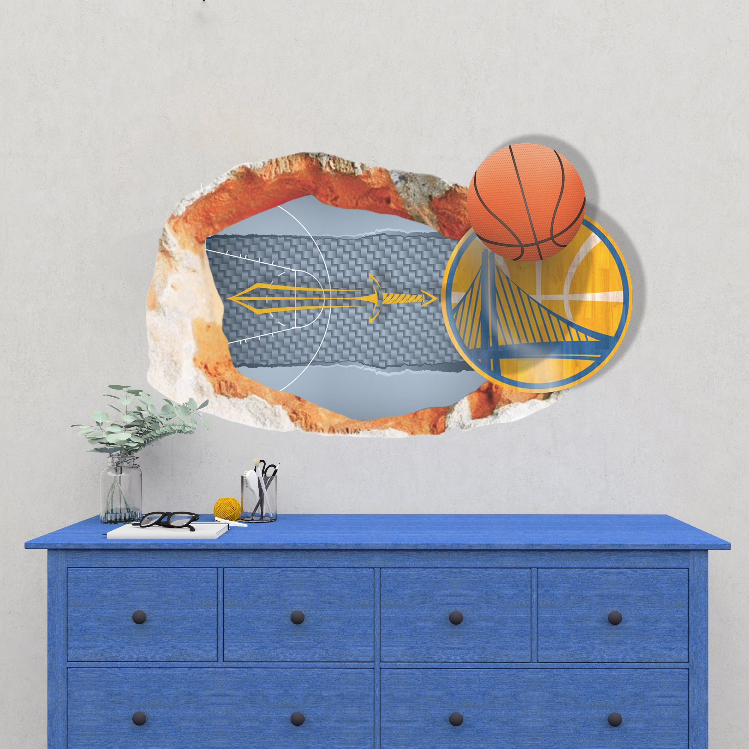 Golden State Warriors Sticker Wall Decor3D DesignVinyl Home Etsy