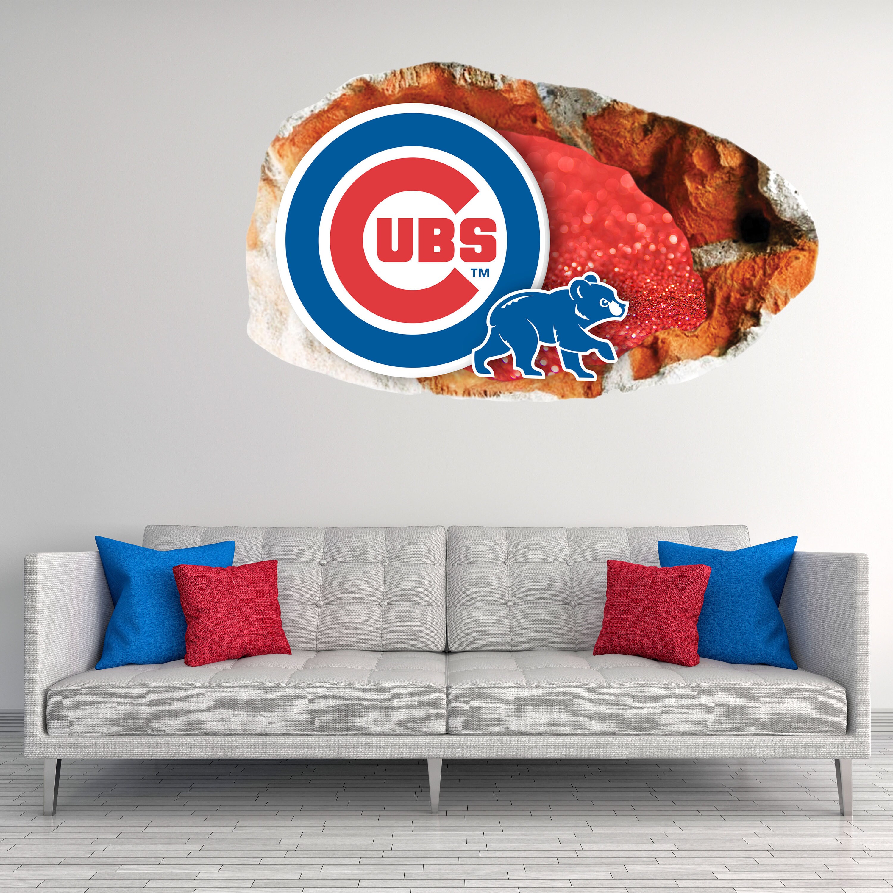 Chicago Cubs Sticker Wall Decor3D DesignVinyl Home Etsy