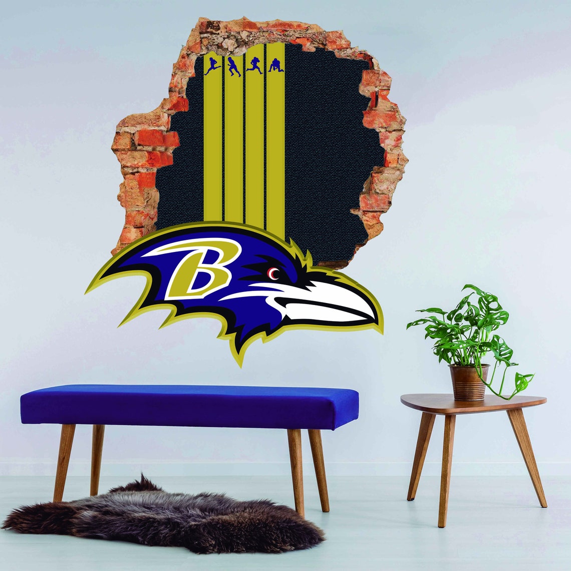 Baltimore Ravens Wall Decor Decal3D DesignVinyl Home Etsy