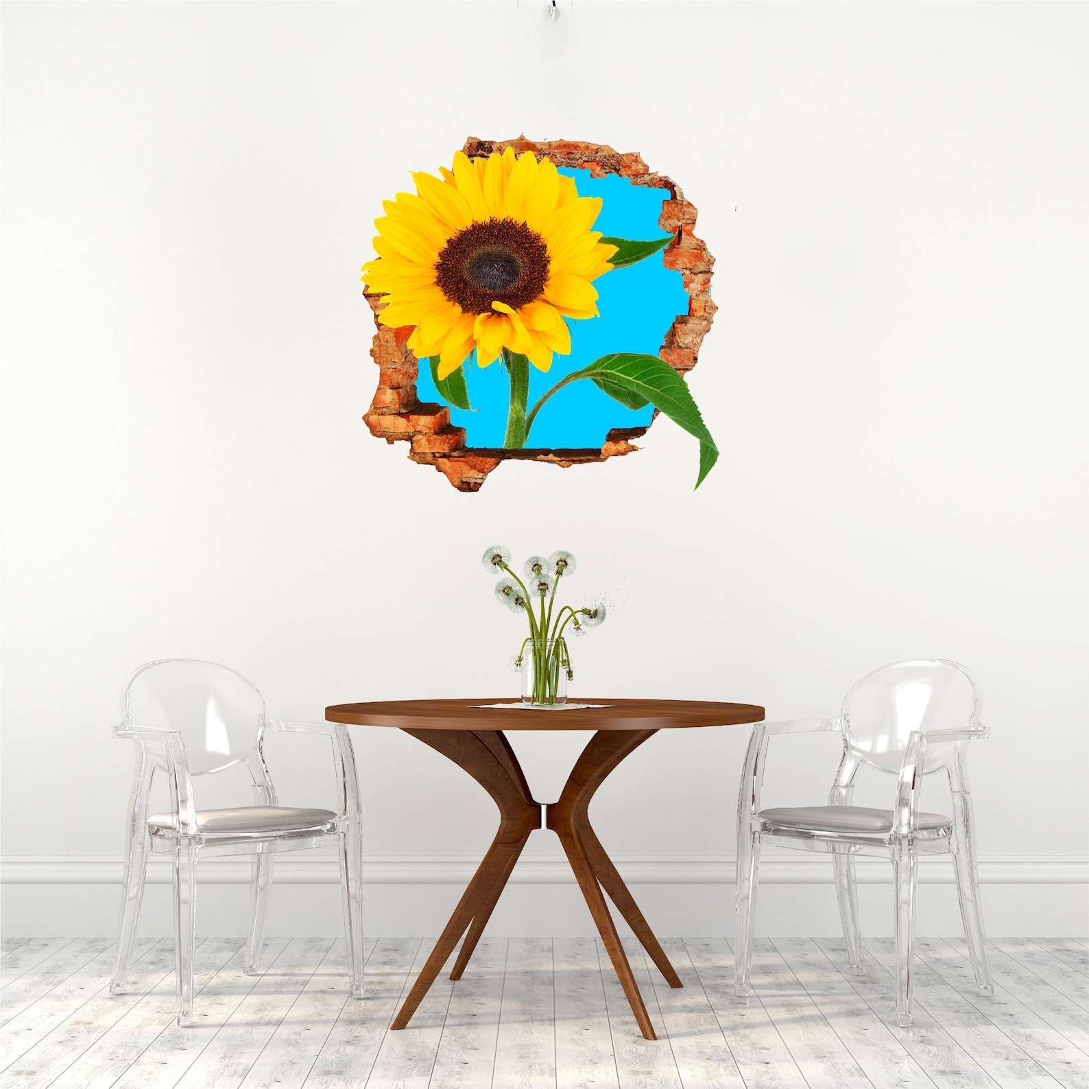 Yellow Sunflowers Wall Sticker Decor3D DesignVinyl Home Etsy