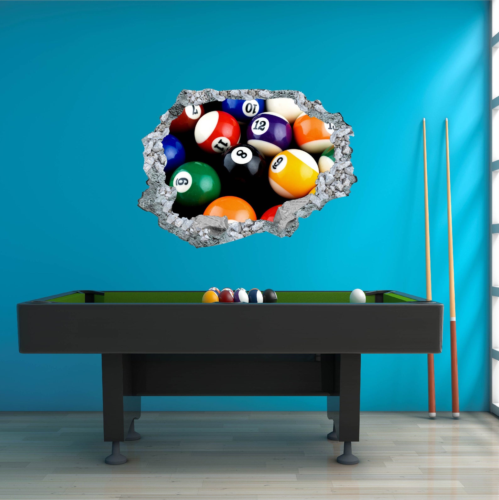 Pool Balls Sticker Wall Decor3D StickersVinyl Home Etsy