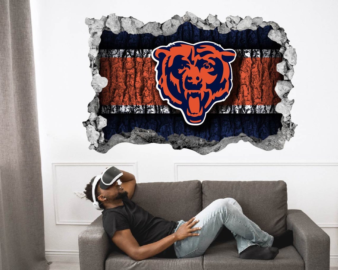 Chicago Bears Wall Decor Decal3D DesignVinyl Home Etsy